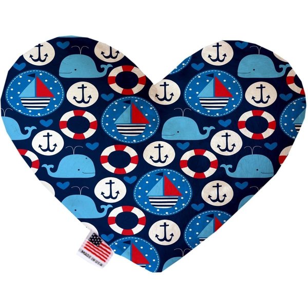Mirage Pet Products Anchors Away Canvas Heart Dog Toy 8 in. 1144-CTYHT8